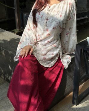 Falaq- Red Farshi Salwar Set